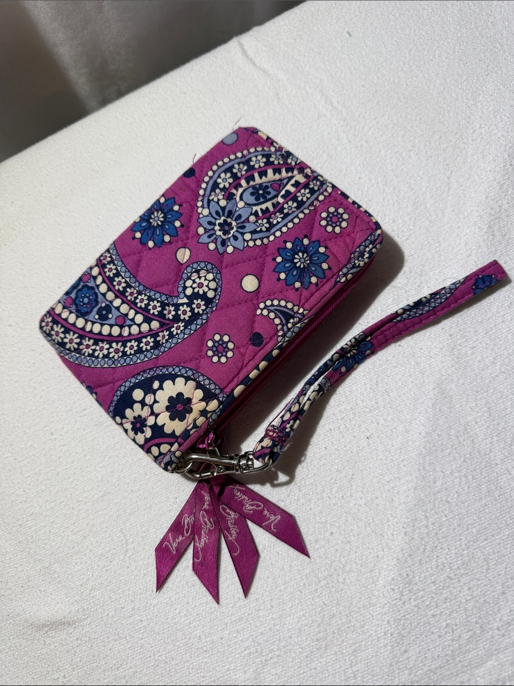 Vera Bradley Quilted Paisley Wristlet Wallet - Purple Floral